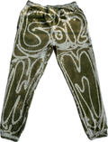 Boiz Since 93 Faded Olive Graffiti Urban Premium Pinch Joggers | Millionaire Broke Boiz