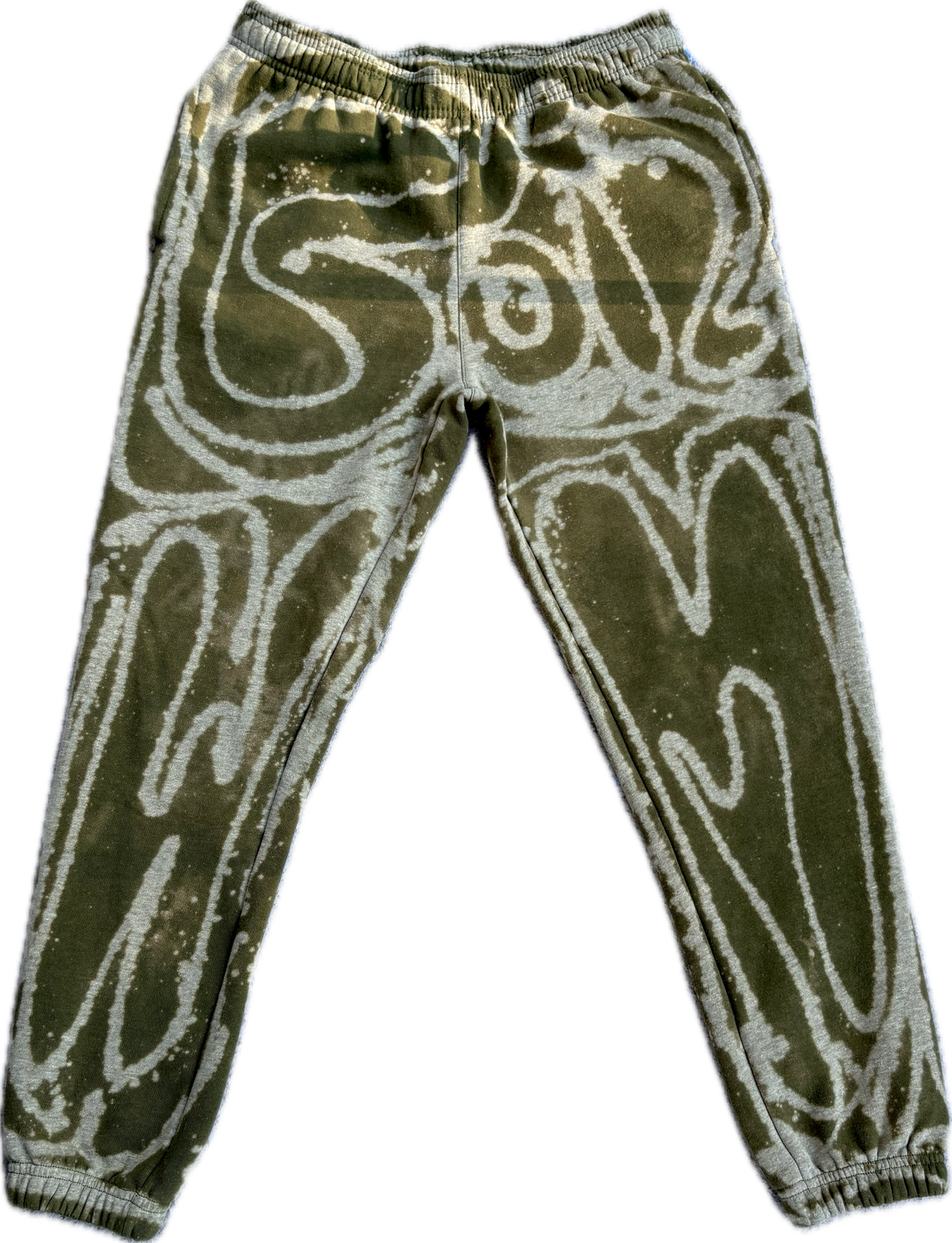 Boiz Since 93 Faded Olive Graffiti Urban Premium Pinch Joggers | Millionaire Broke Boiz