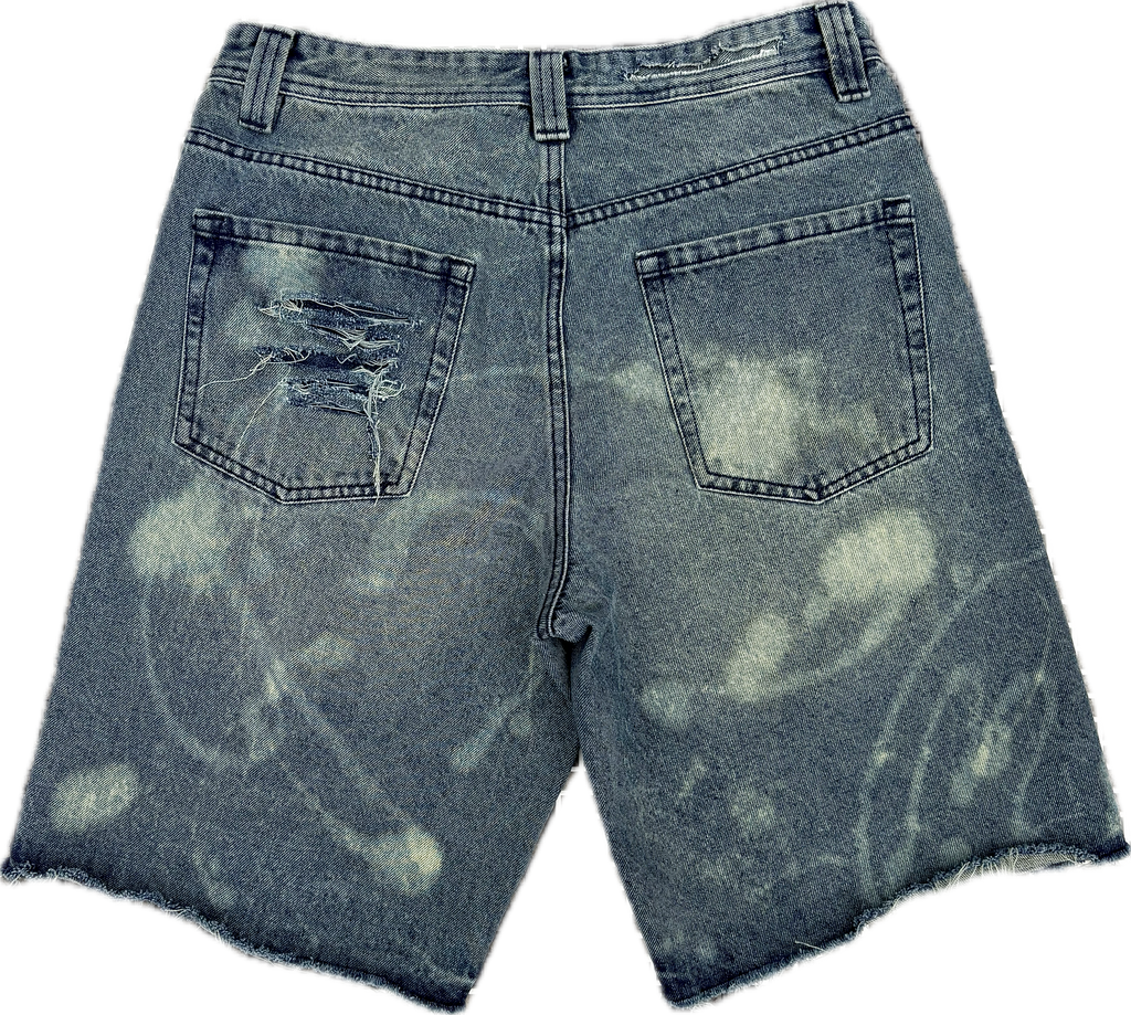 Denim Ash Distressed Shorts | Millionaire Broke Boiz