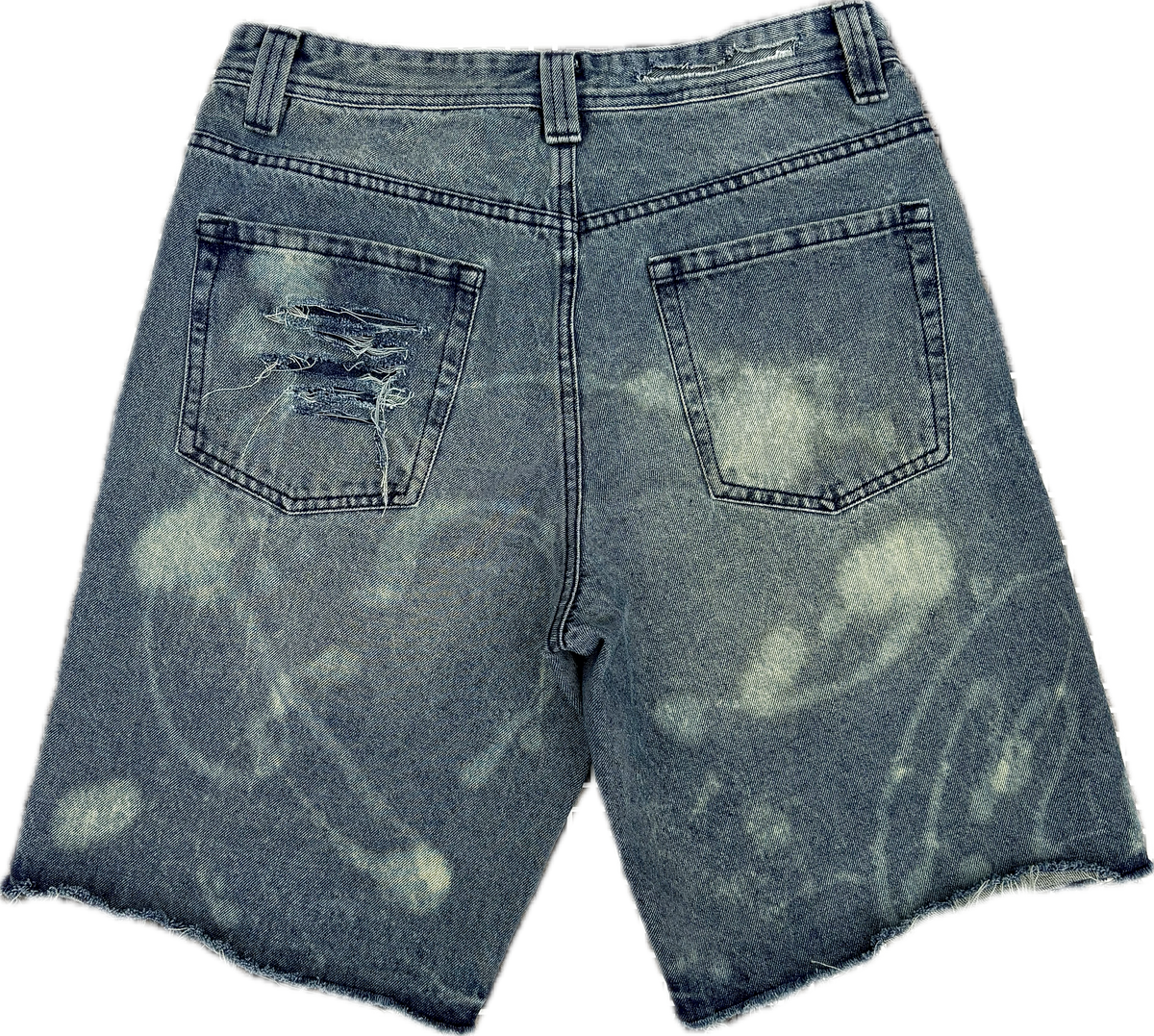 Denim Ash Distressed Shorts | Millionaire Broke Boiz