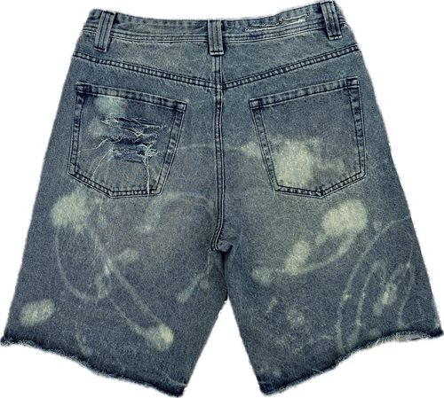 Denim Ash Distressed Shorts | Millionaire Broke Boiz
