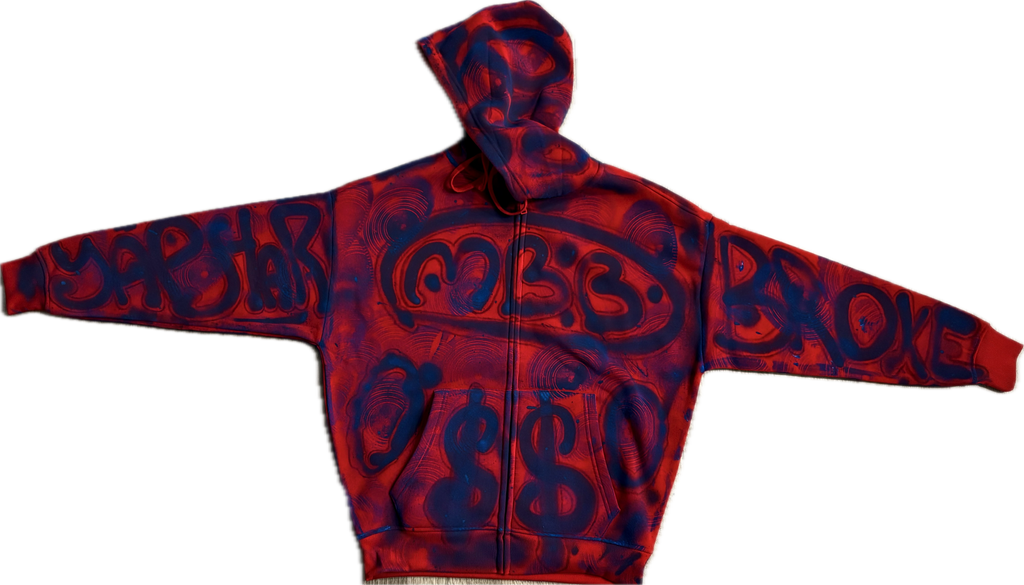 Millionaire Broke Boiz “ Redrum “ Streetwear Hoodie | Red/Blue Urban Premium Streetwear Hoodie