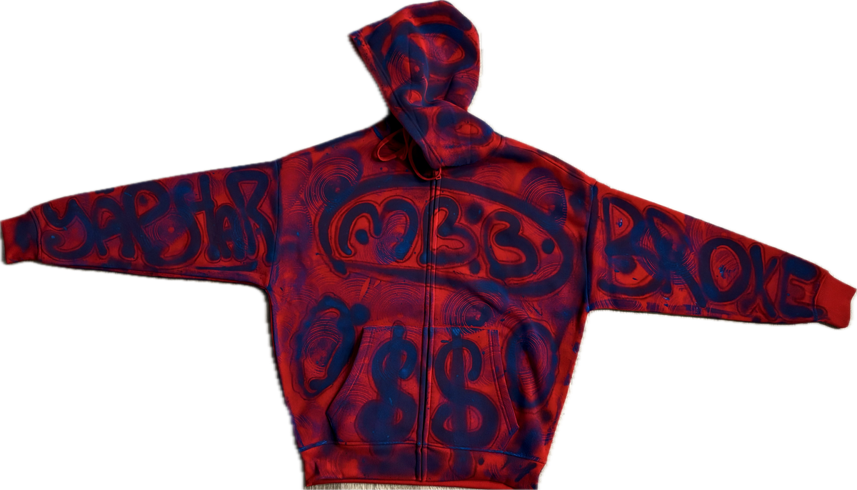 Millionaire Broke Boiz “ Redrum “ Streetwear Hoodie | Red/Blue Urban Premium Streetwear Hoodie