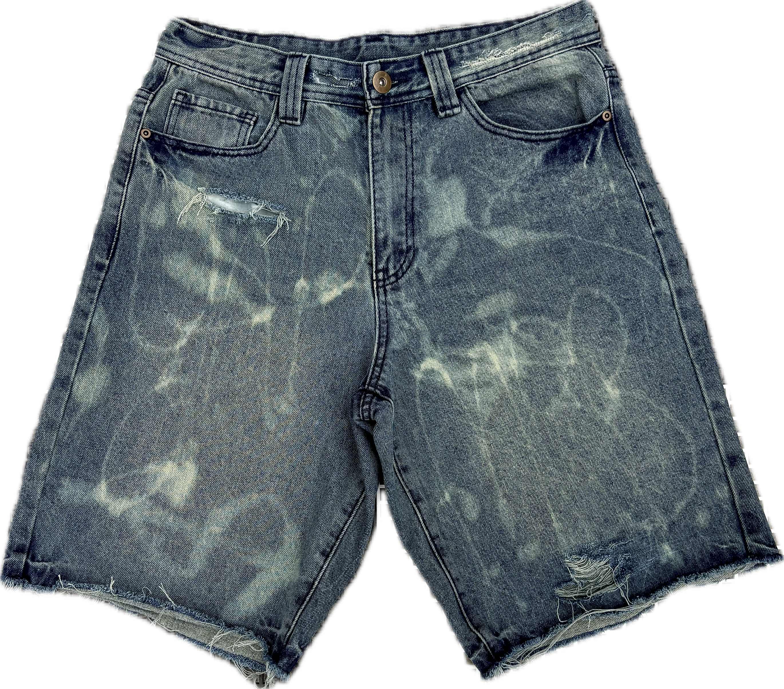 Denim Ash Distressed Shorts | Millionaire Broke Boiz