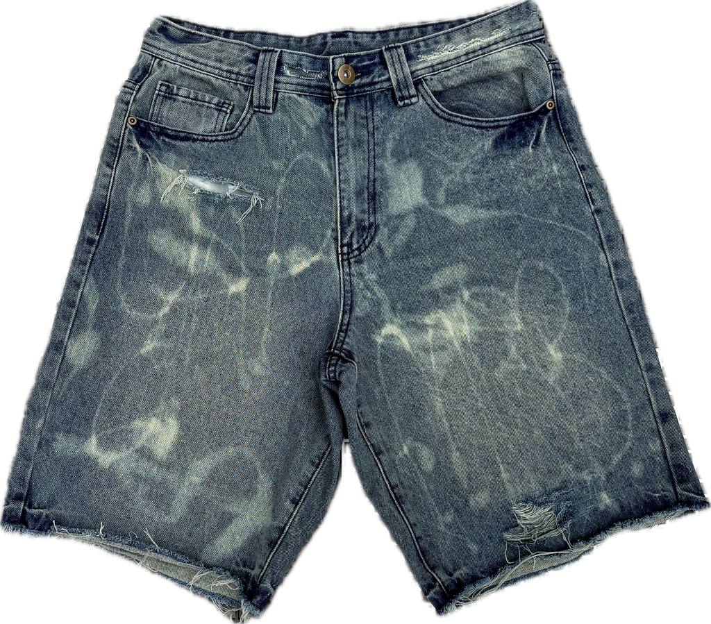 Denim Ash Distressed Shorts | Millionaire Broke Boiz