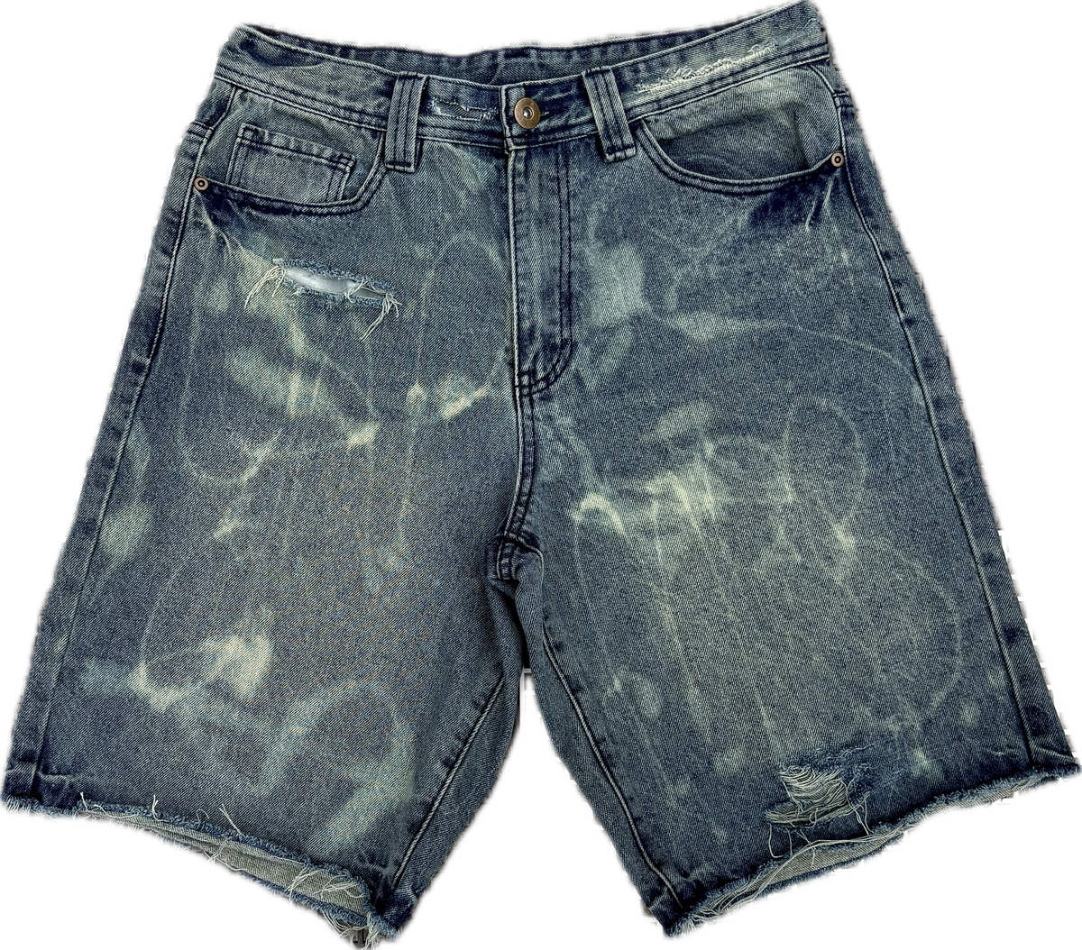 Denim Ash Distressed Shorts | Millionaire Broke Boiz