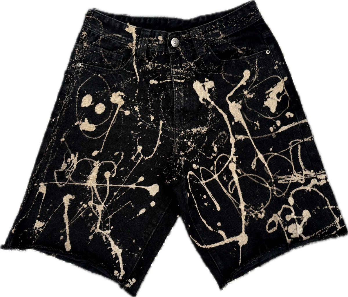 Tagged Black Graffiti Denim Shorts | Millionaire Broke Boiz