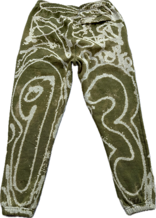 Boiz Since 93 Faded Olive Graffiti Urban Premium Pinch Joggers | Millionaire Broke Boiz