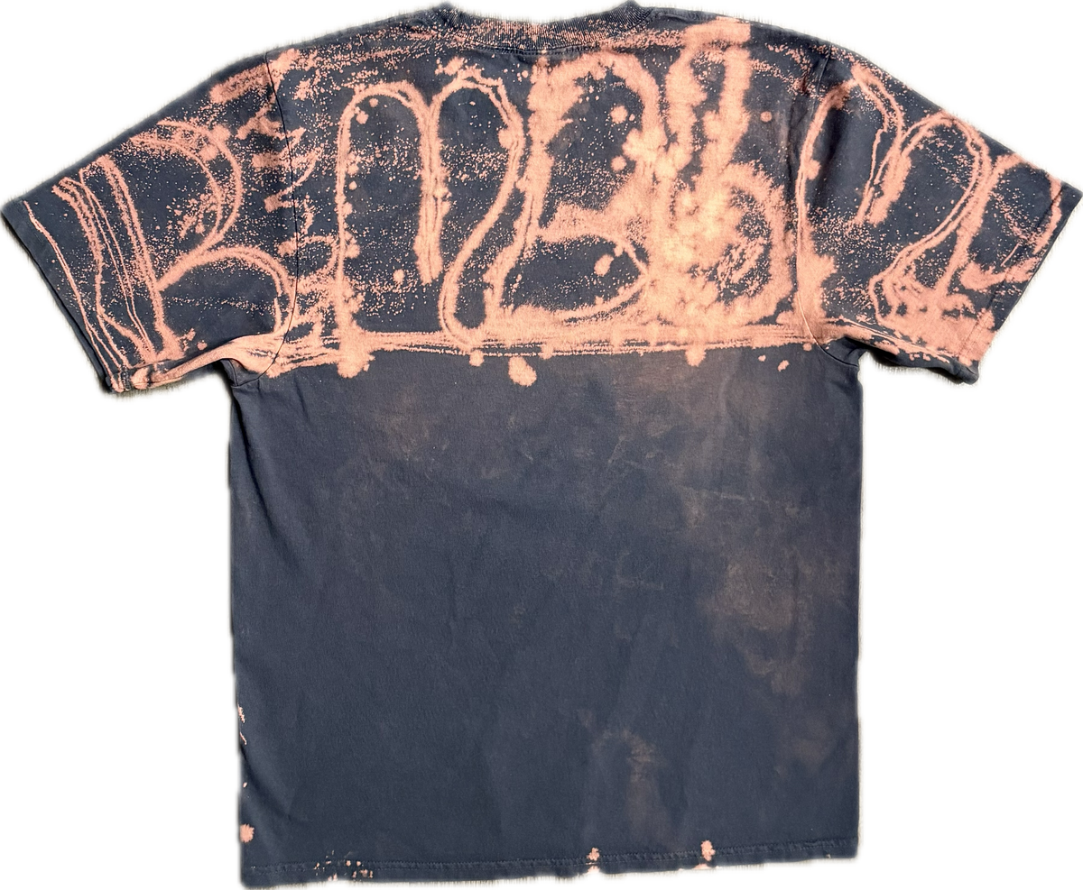 God & I Graffiti Ash Faded Blue Graphic Tee | Millionaire Broke Boiz