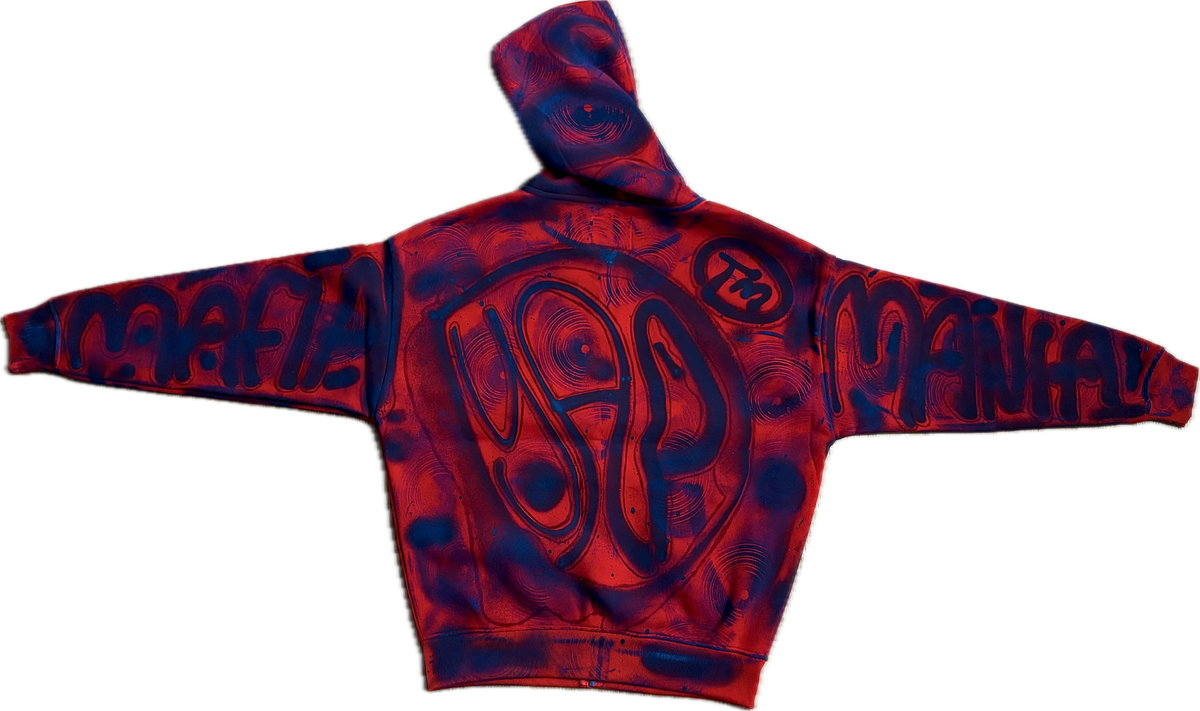 Millionaire Broke Boiz “ Redrum “ Streetwear Hoodie | Red/Blue Urban Premium Streetwear Hoodie