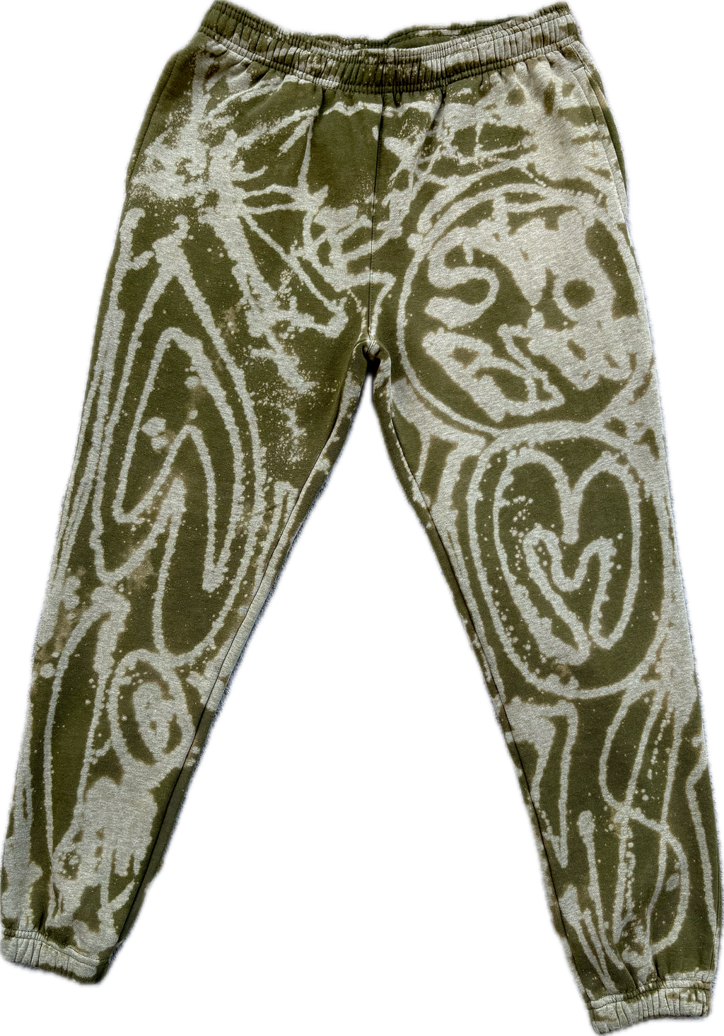 Circle Of M Faded Olive Graffiti Premium Urban Pinch Joggers  | Millionaire Broke Boiz